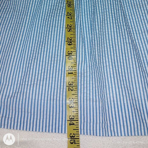 LILLY PULITZER TESSA DRESS SEERSUCKER STRIPE BLUE-WHT-LACE TRIM-TIE STRAPS SZ 6 - Picture 5 of 11